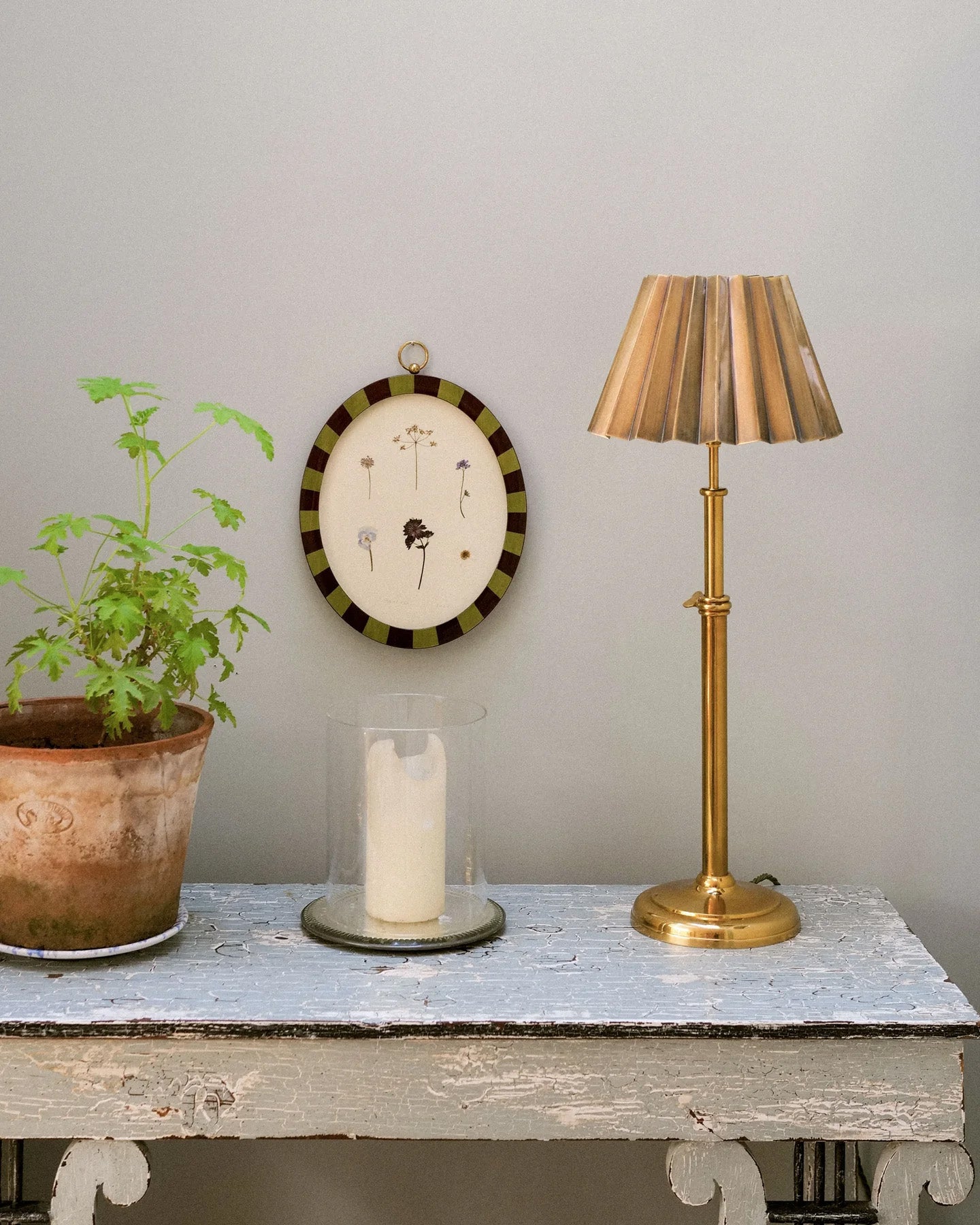 Adjustable Table Lamp Base, Brass