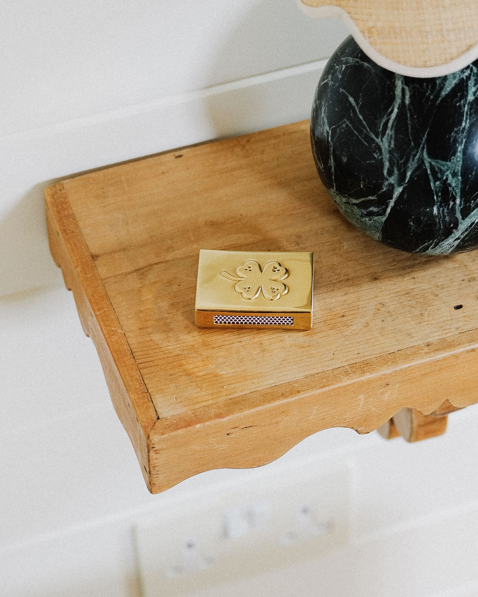 Clover Matchbox Sleeve, Brass, Mini