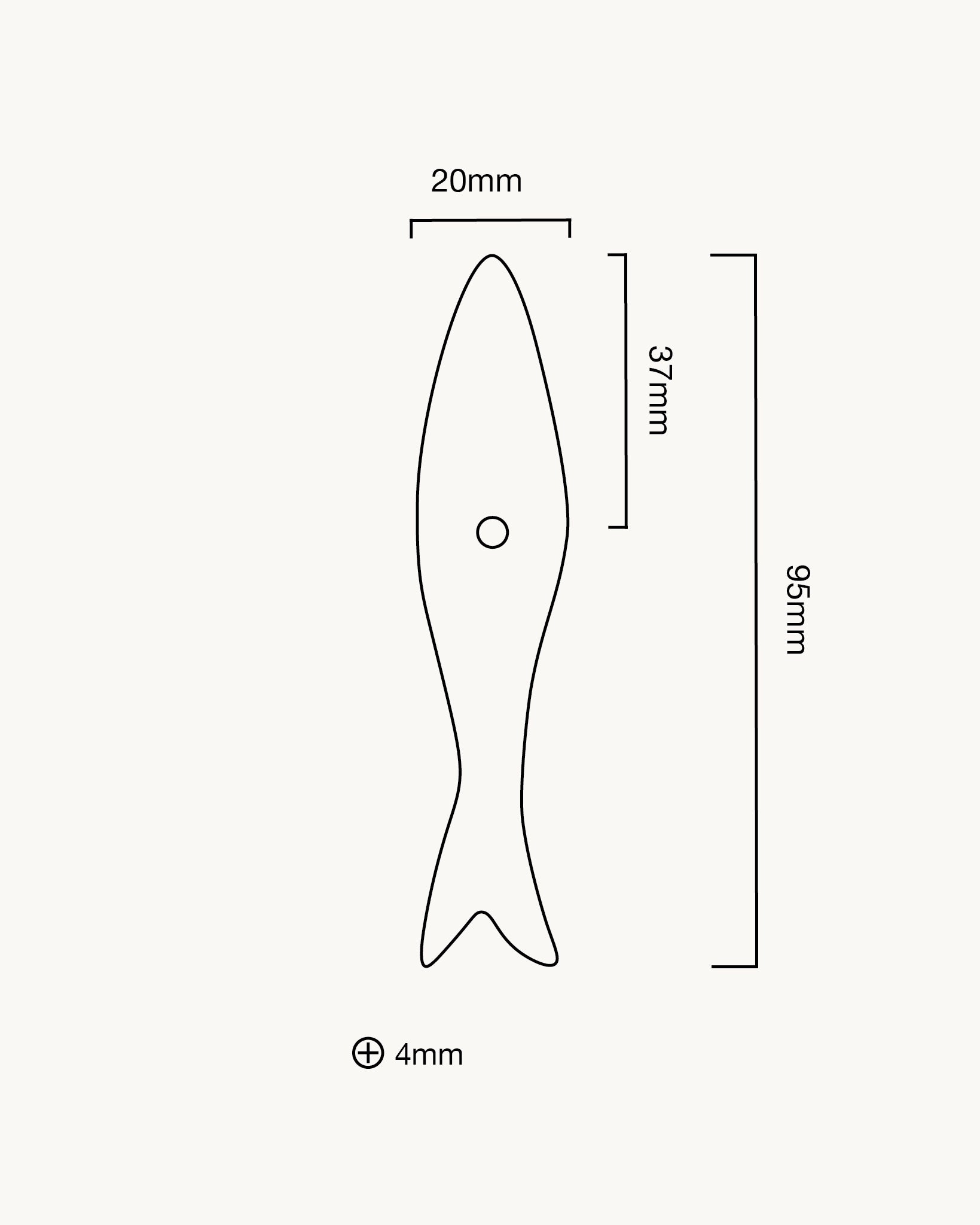 Fish Backplate, Polished Brass