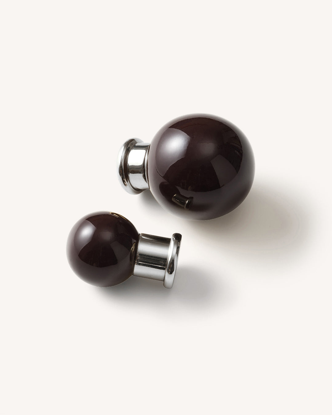 Coloured Knob, Chocolate, Nickel