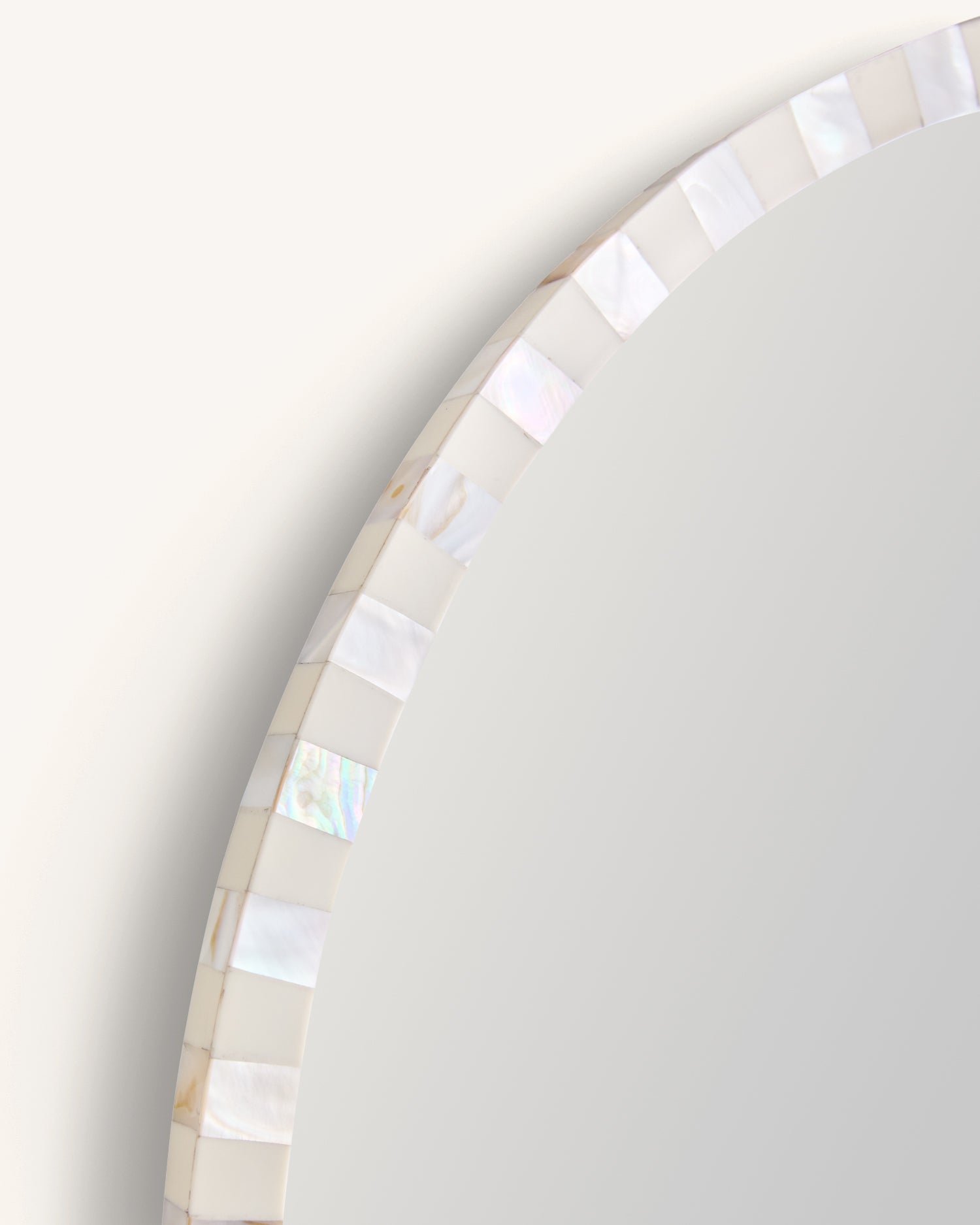 Pearl Oval Mirror, Milk