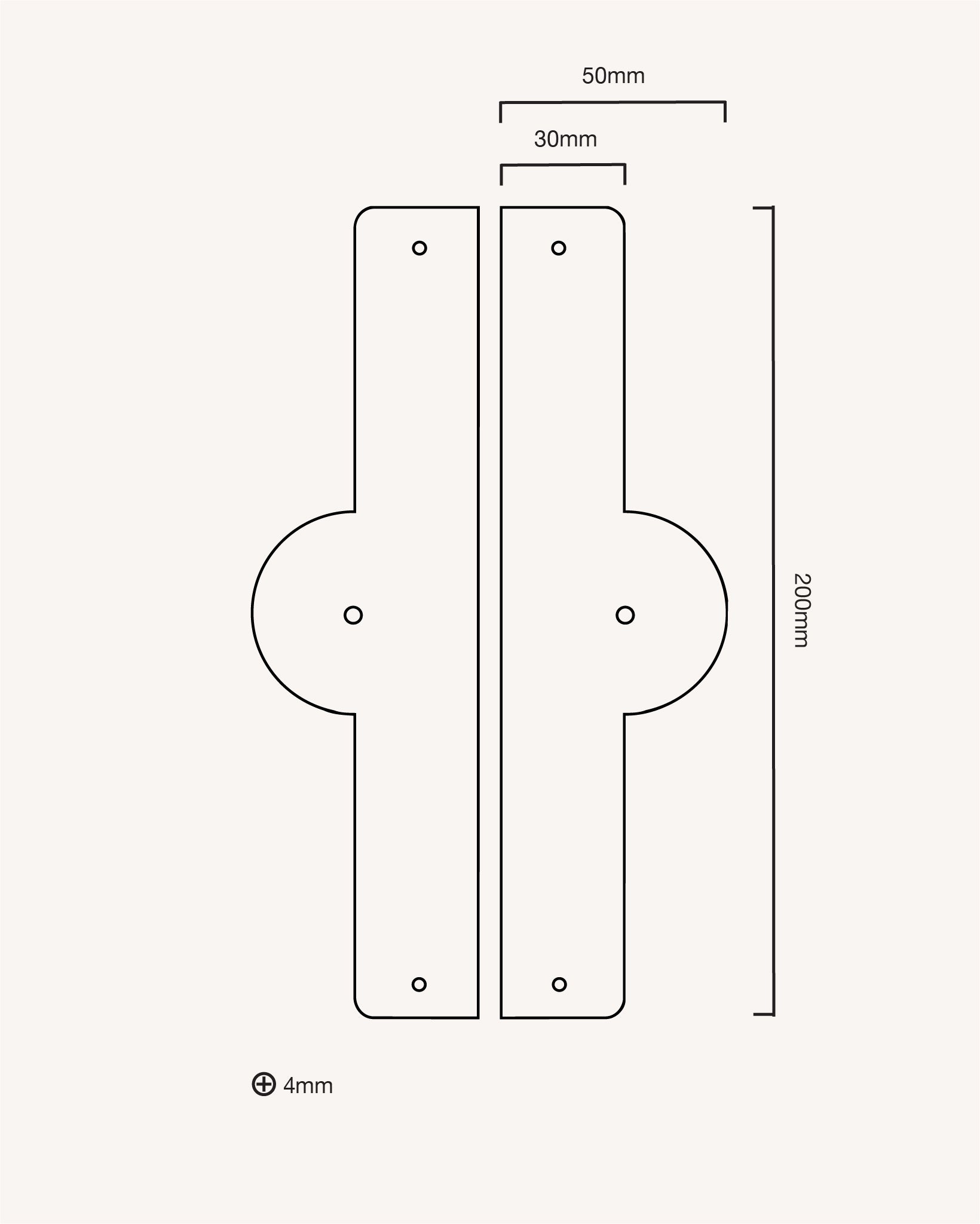 Pair of Arch Backplates, Polished Nickel