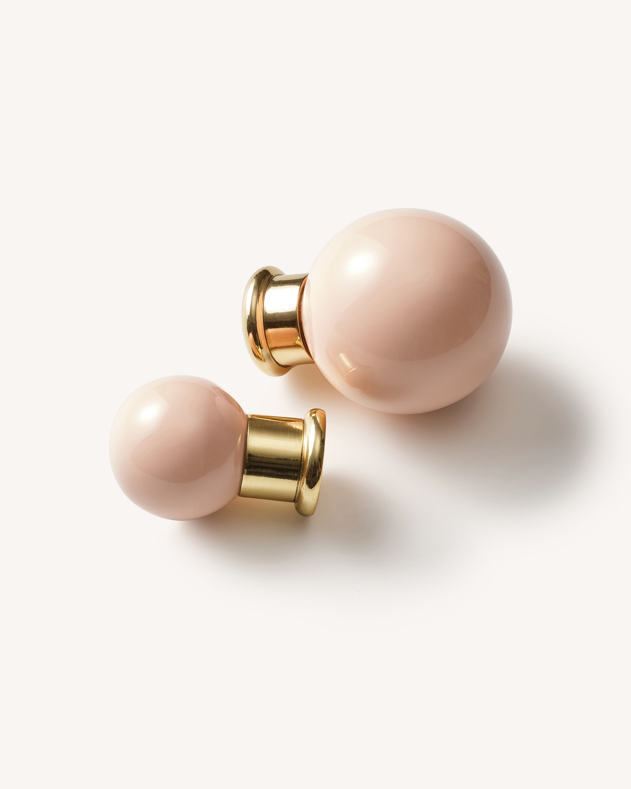 Coloured Knob, Pink, Brass