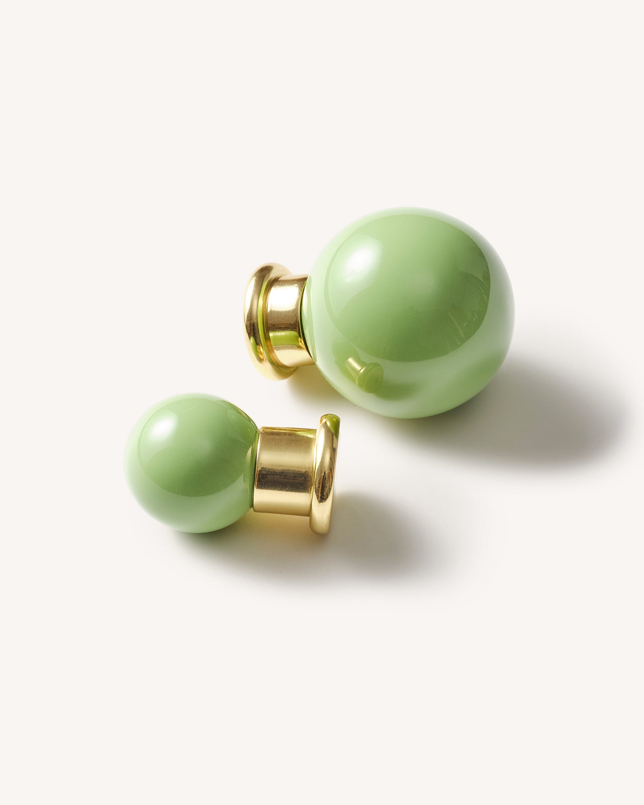 Coloured Knob, Pistachio, Brass