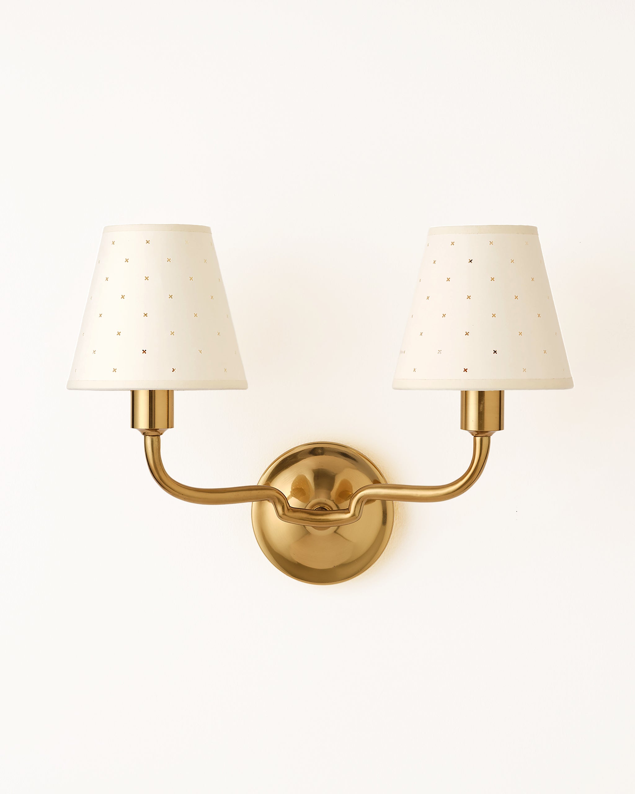 Double Wall Light, Aged Brass