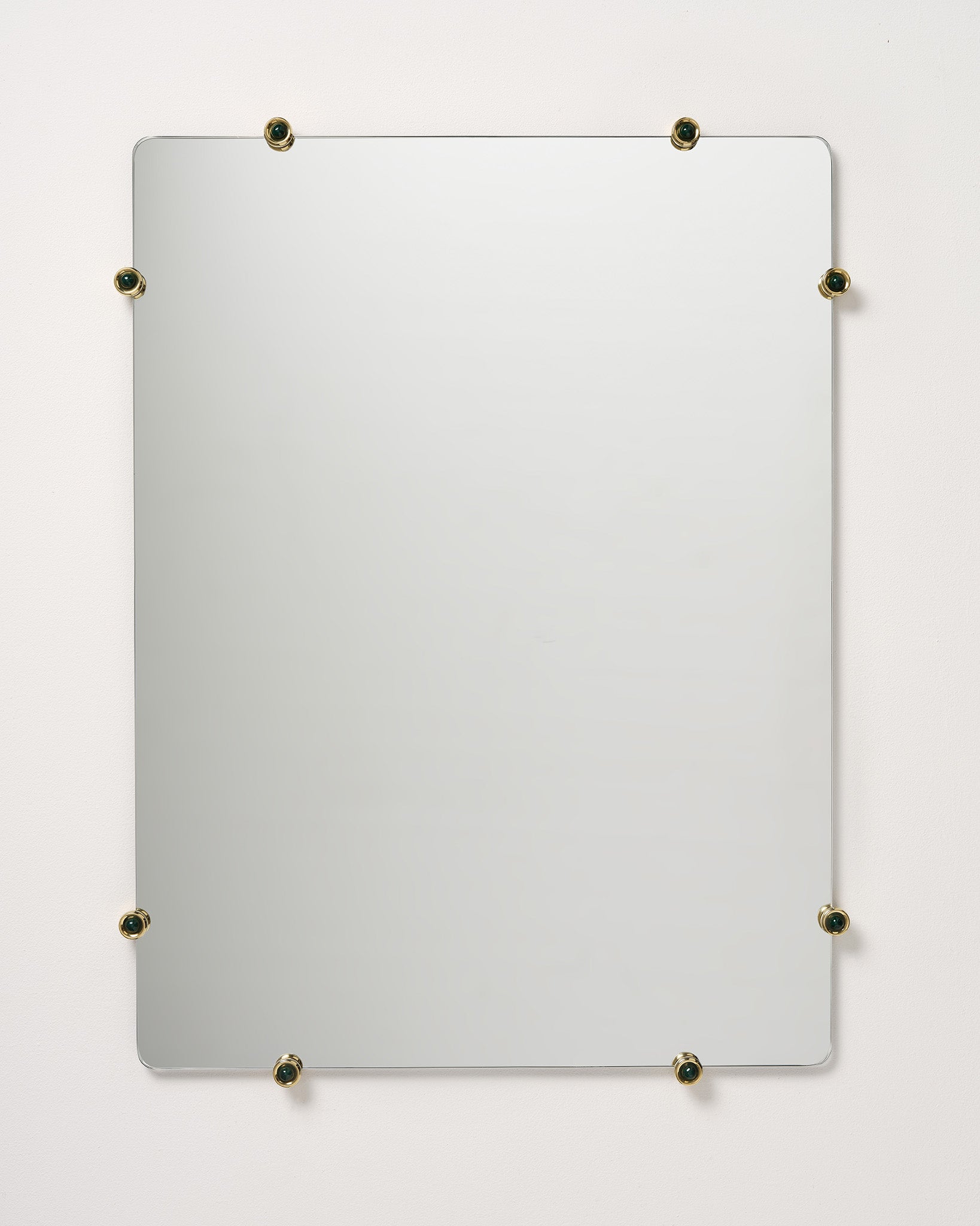 Mirror with Jewel Studs, Brass