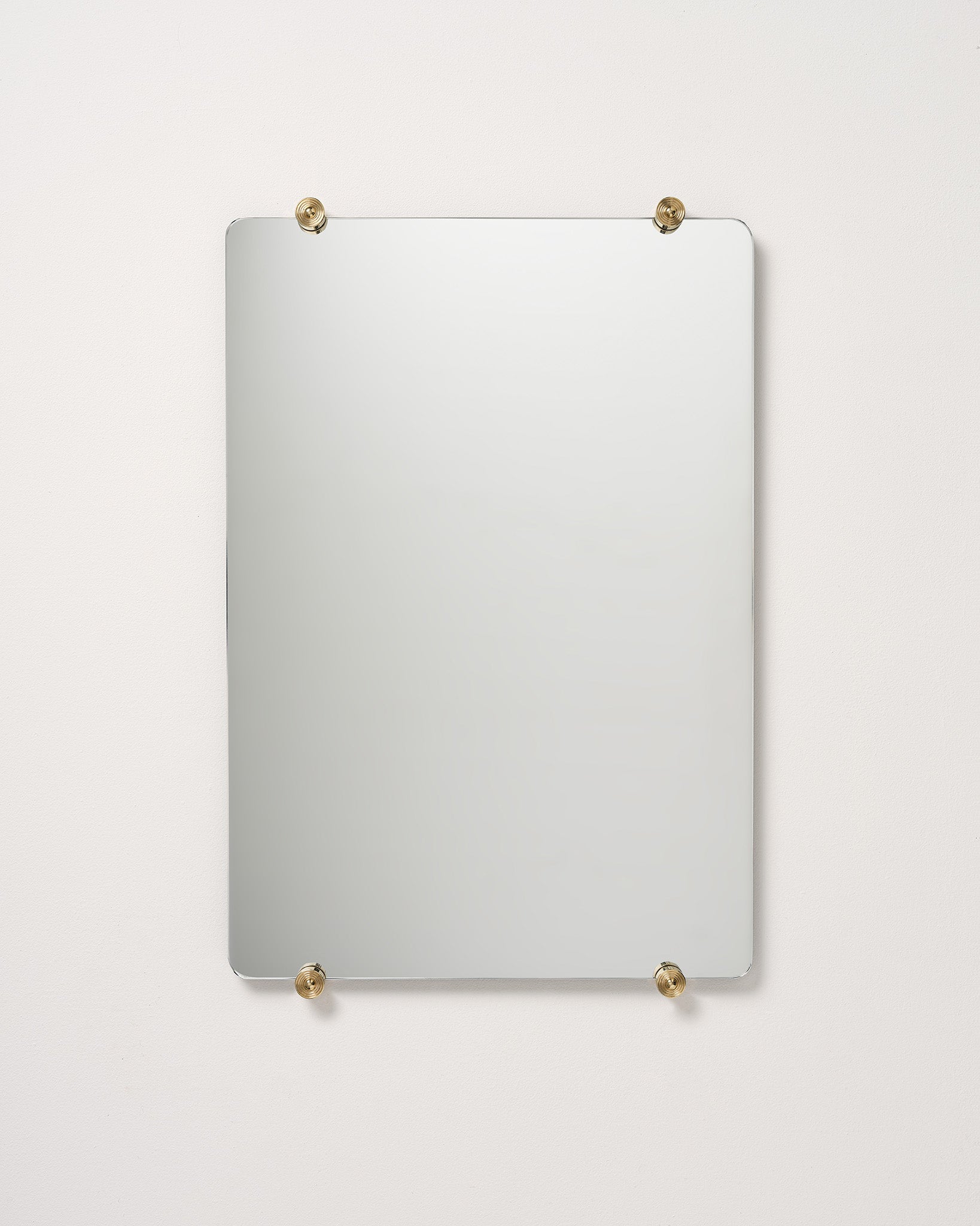 Mirror with Ring Studs, Brass