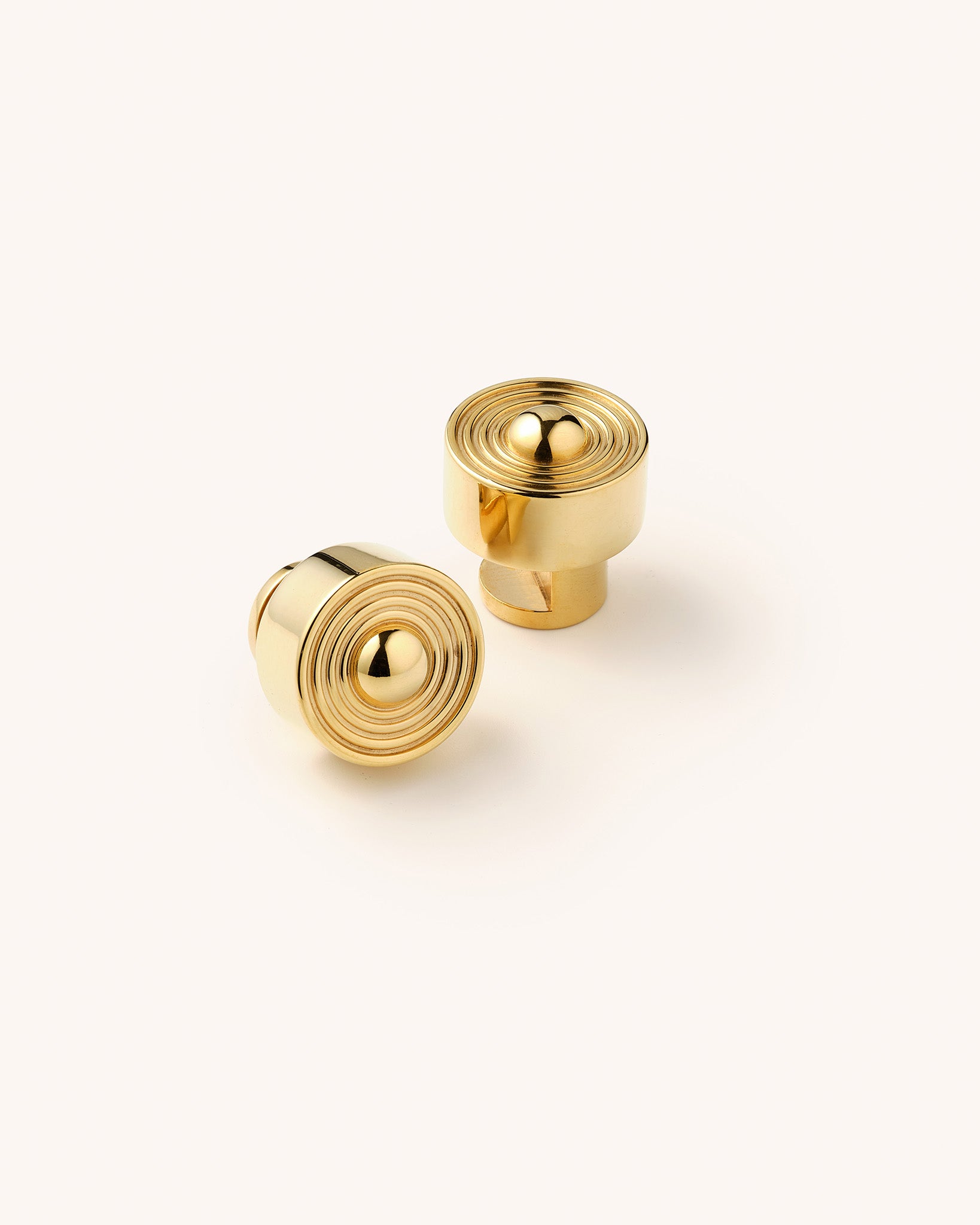 Ring Mirror Studs, Brass, Set of 2