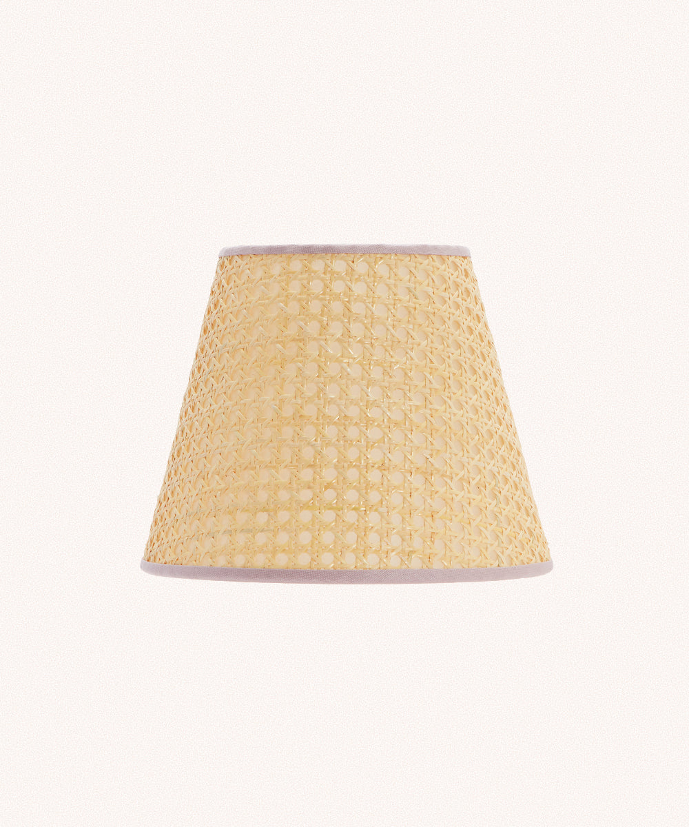 Cane Lampshade, Pink Trim, Small