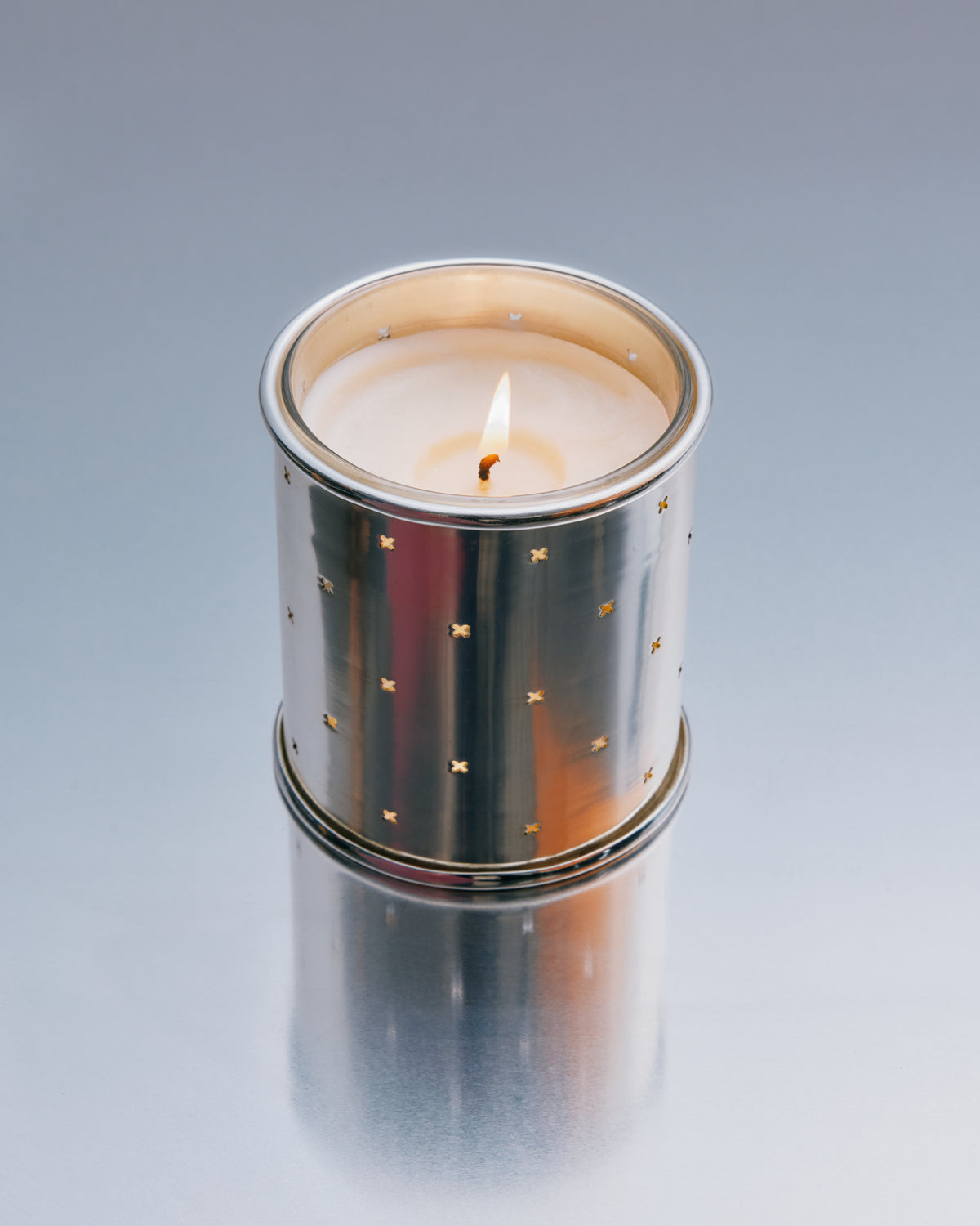 Pinhole Candle Sleeve, Silver