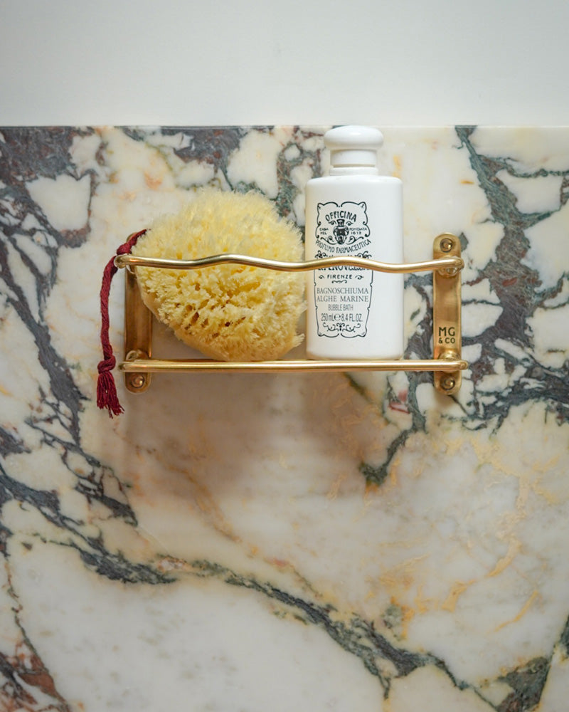 Wave Shower Caddy Shelf, Brass