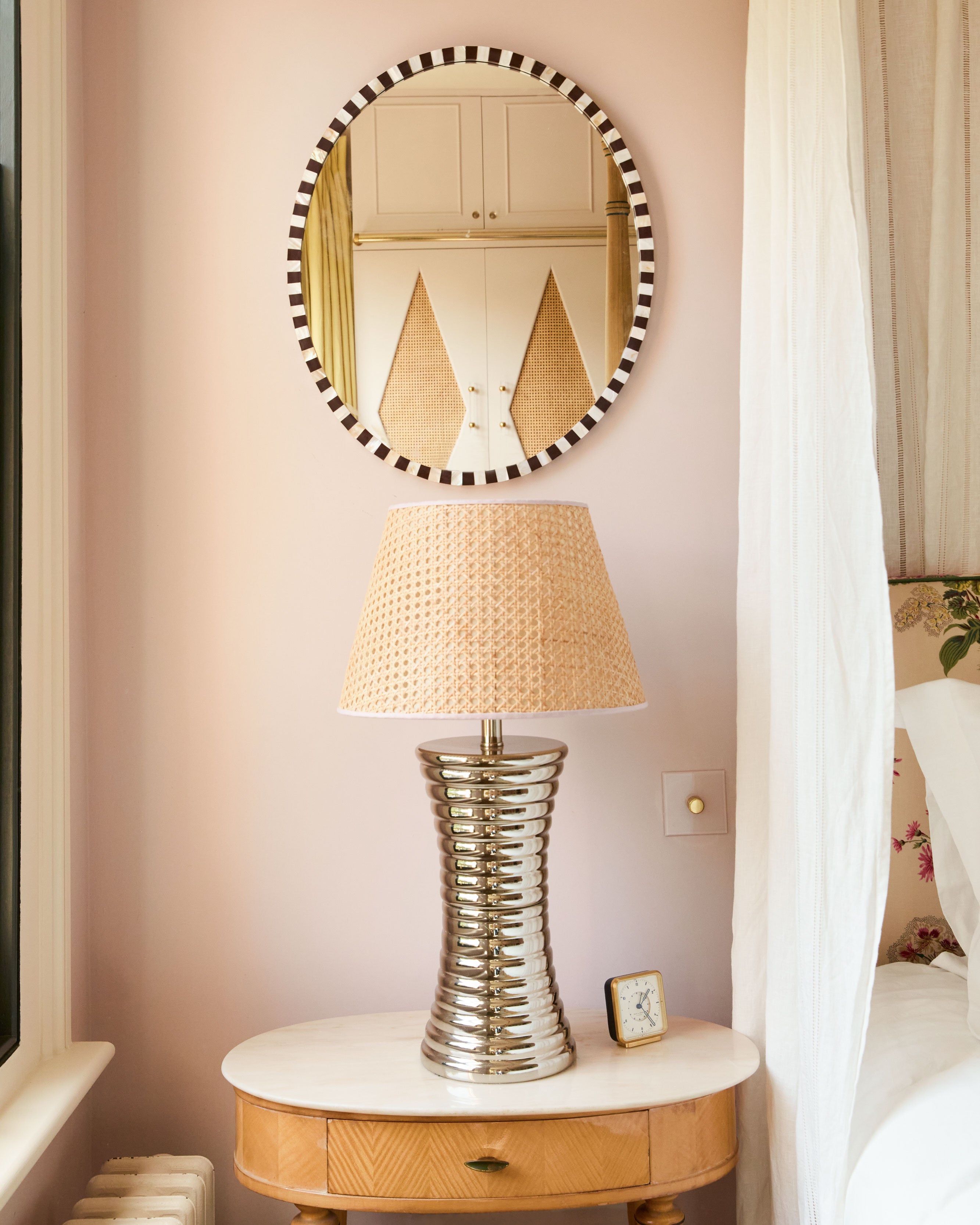 Pearl Oval Mirror, Chocolate