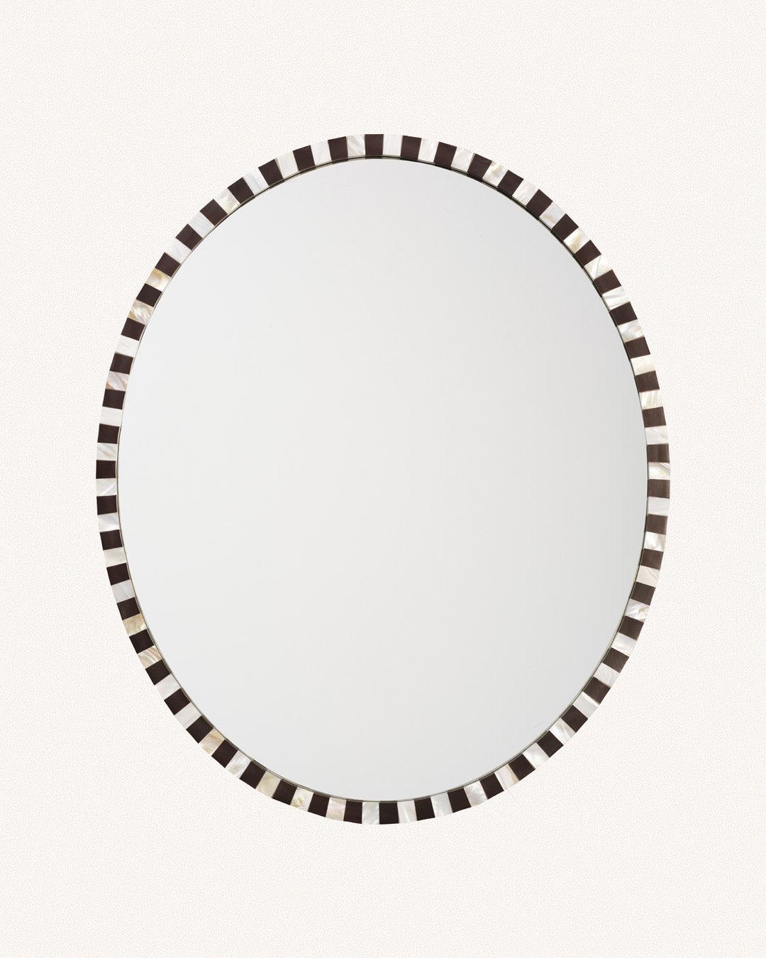 Pearl Oval Mirror, Chocolate
