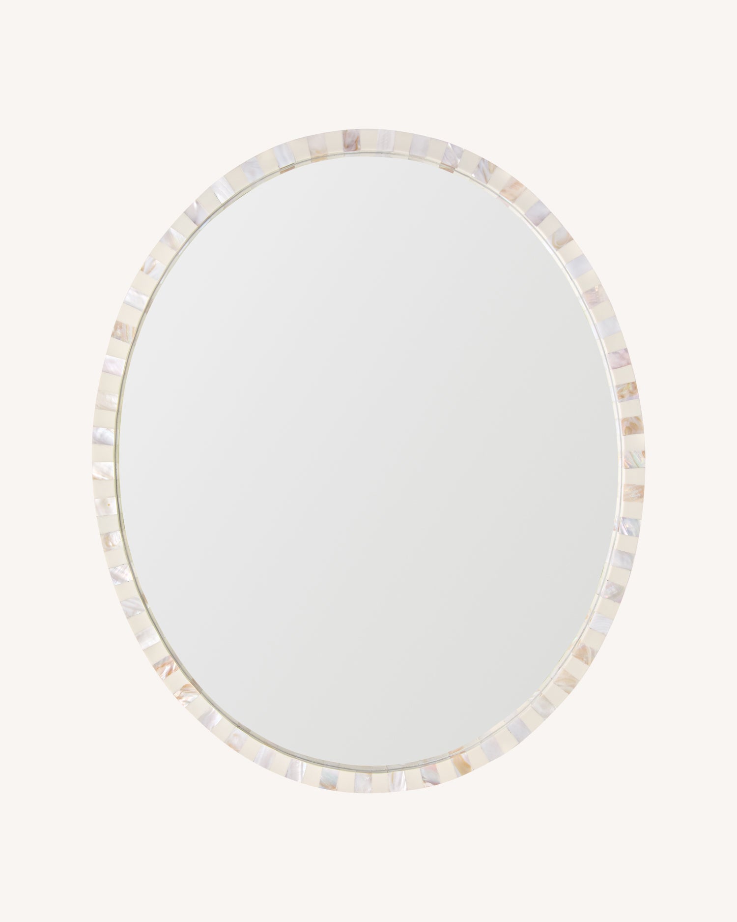 Pearl Oval Mirror, Milk