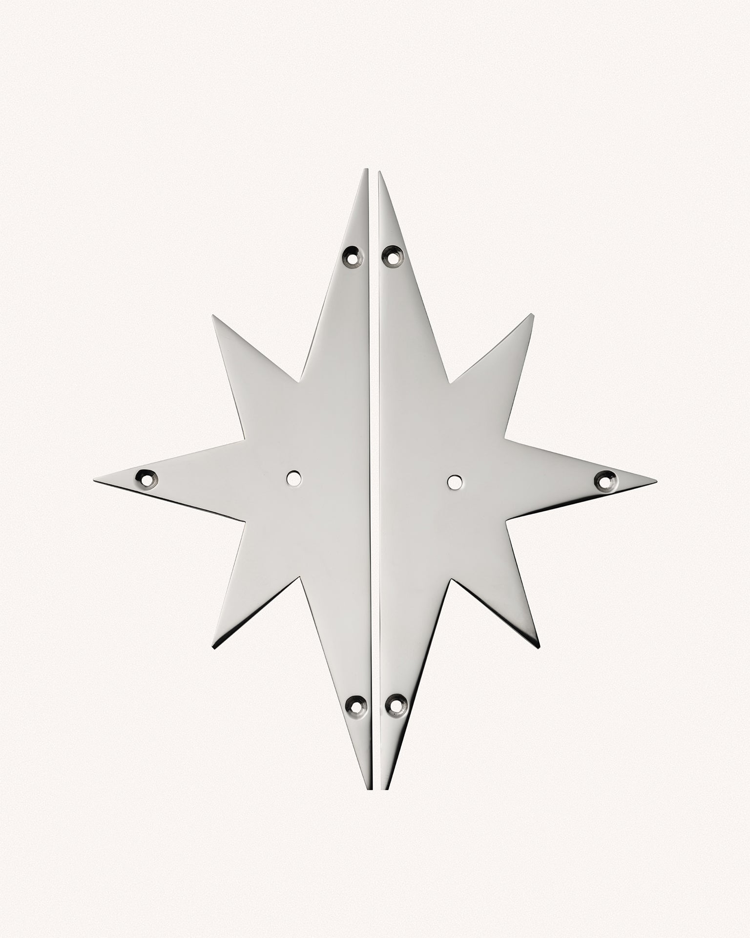 Pair of Star Backplates, Polished Nickel