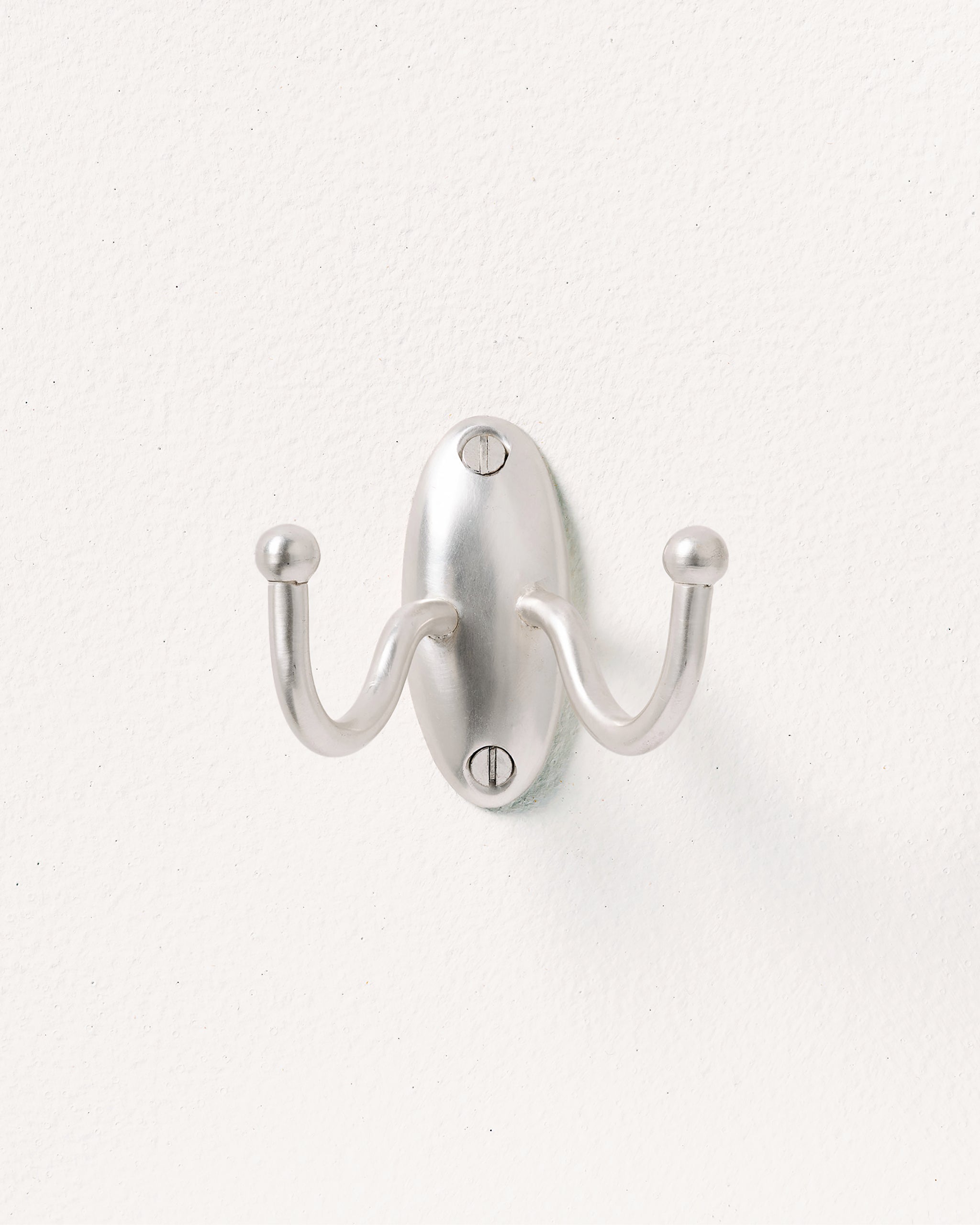 Tay Double Hook, Brushed Nickel