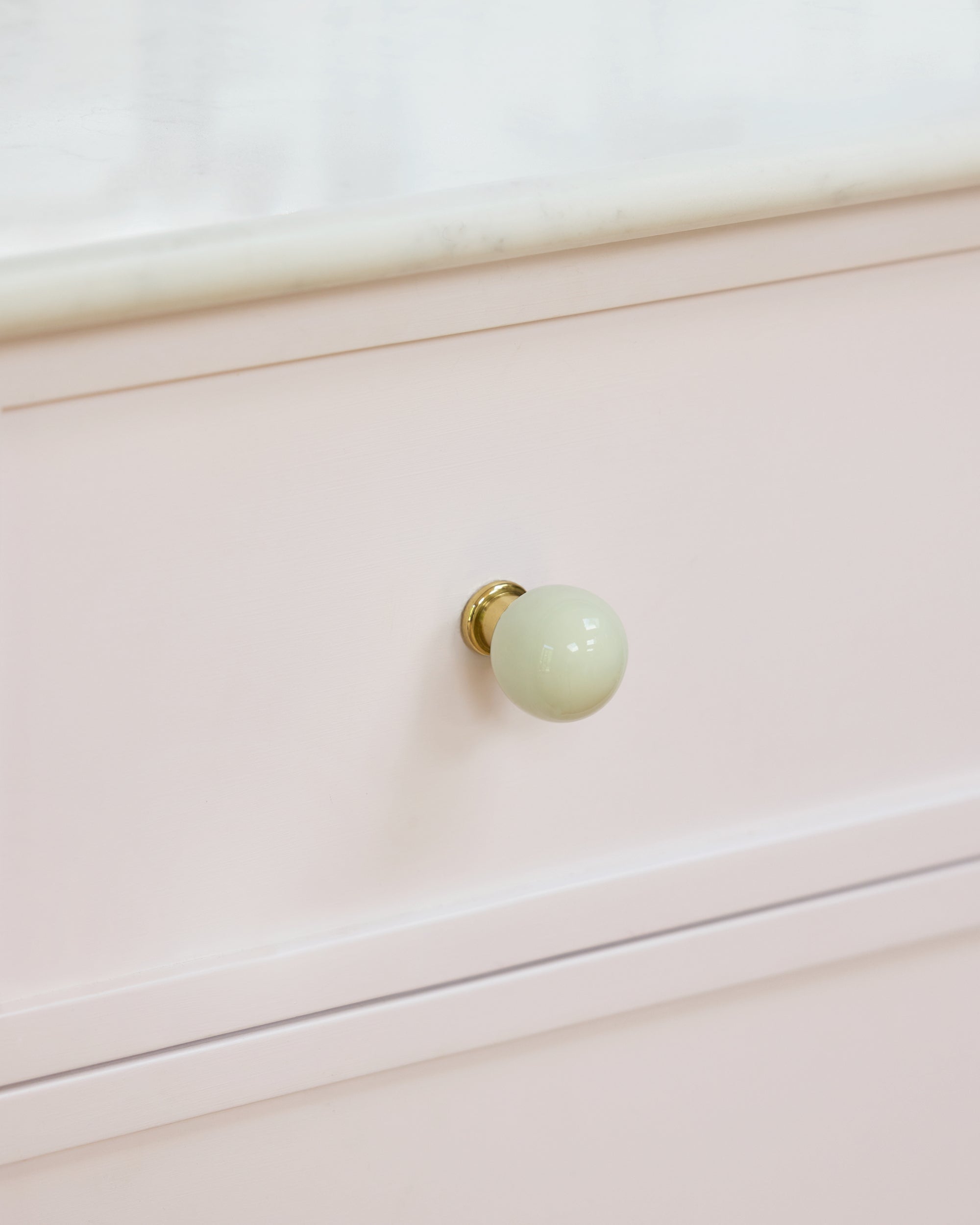 Coloured Knob, Putty, Brass