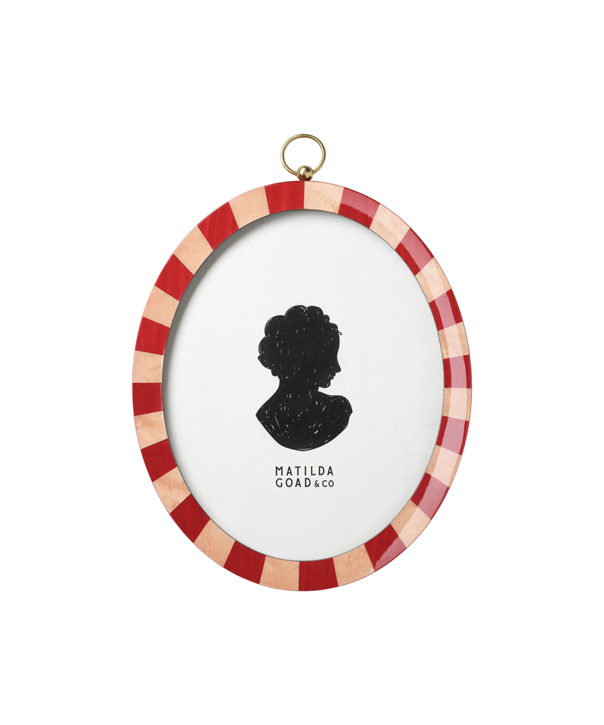 Oval Lacquered Frame, Red & Pink
