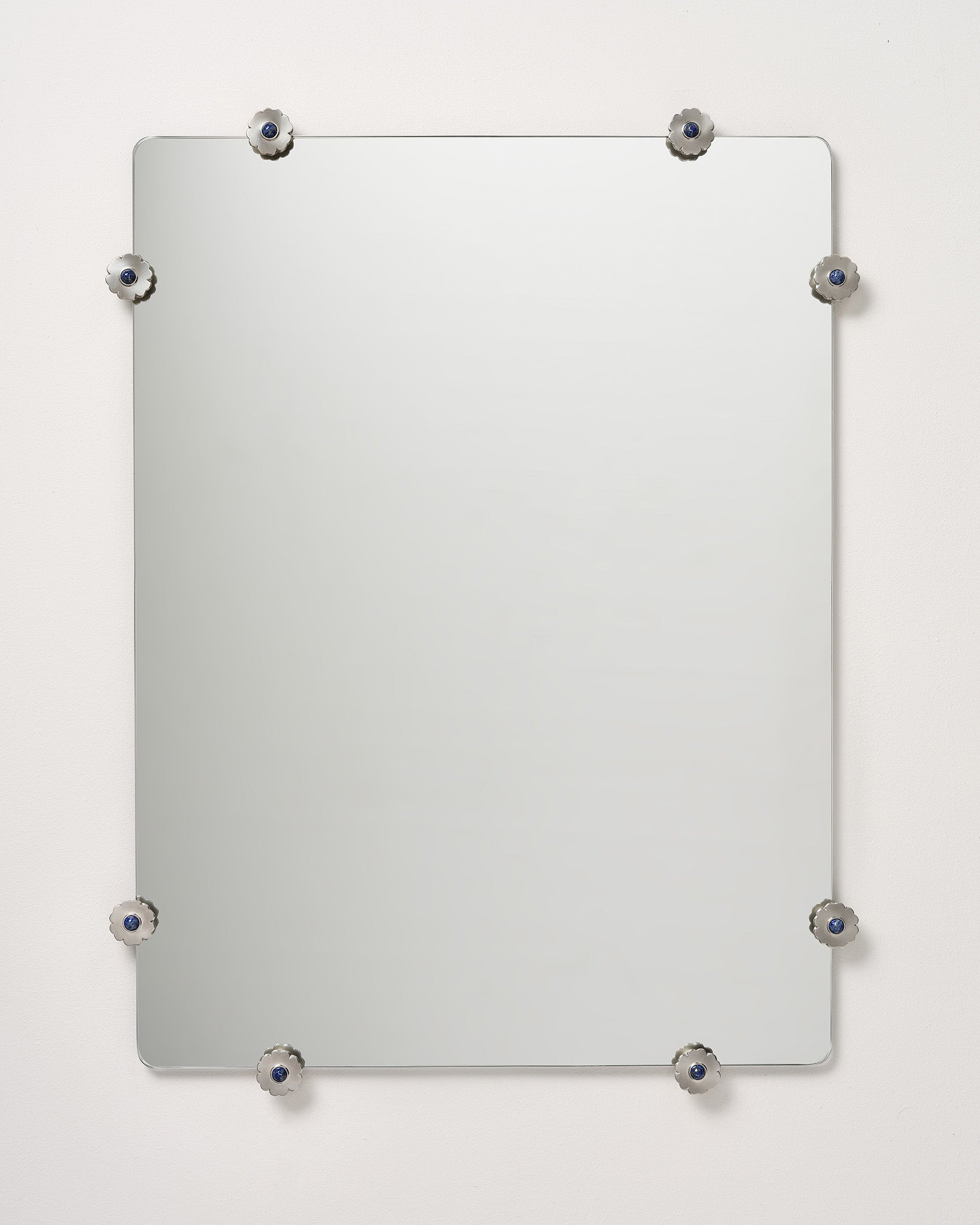 Mirror with Flower Studs, Nickel