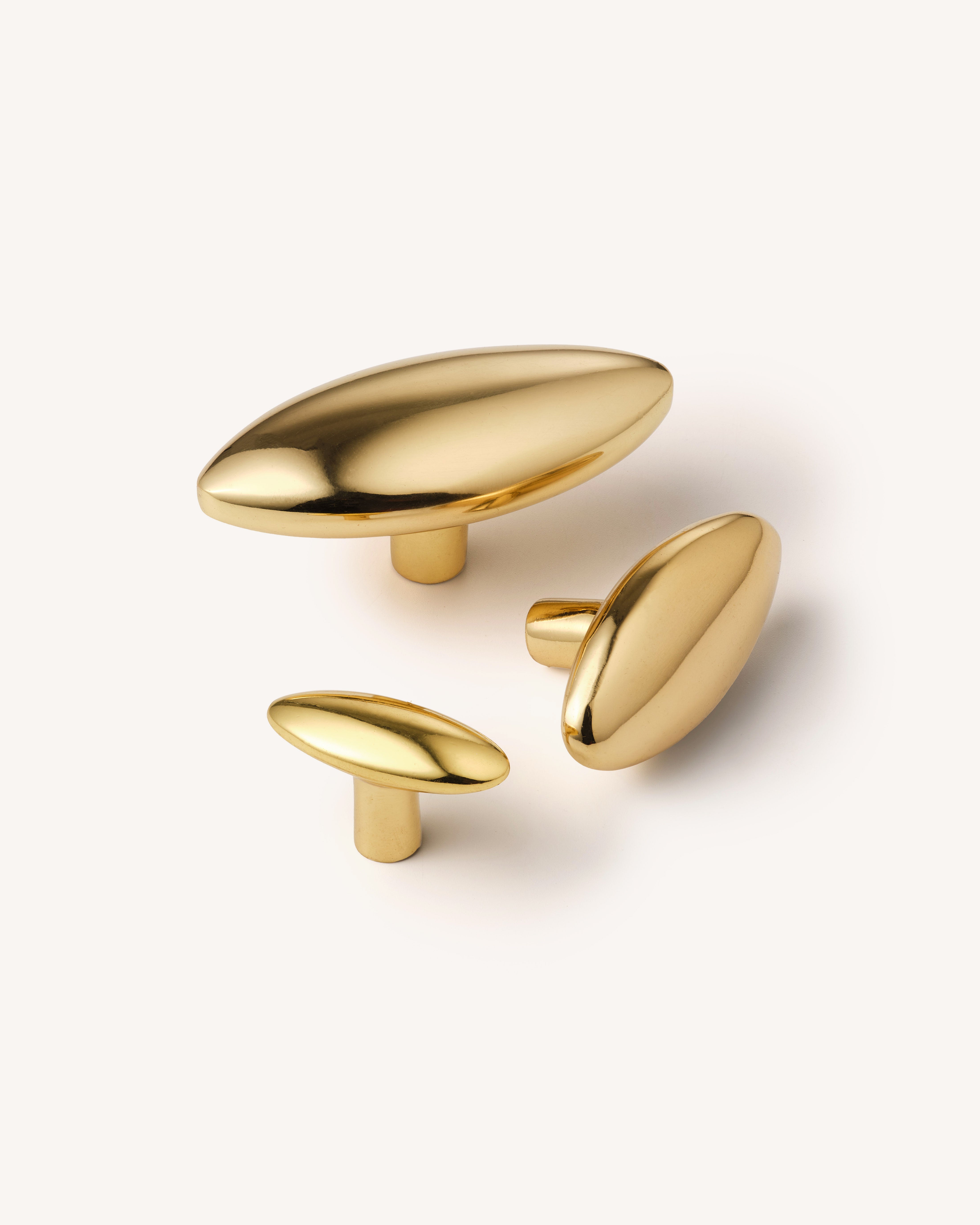 Polished Brass Oval Knob