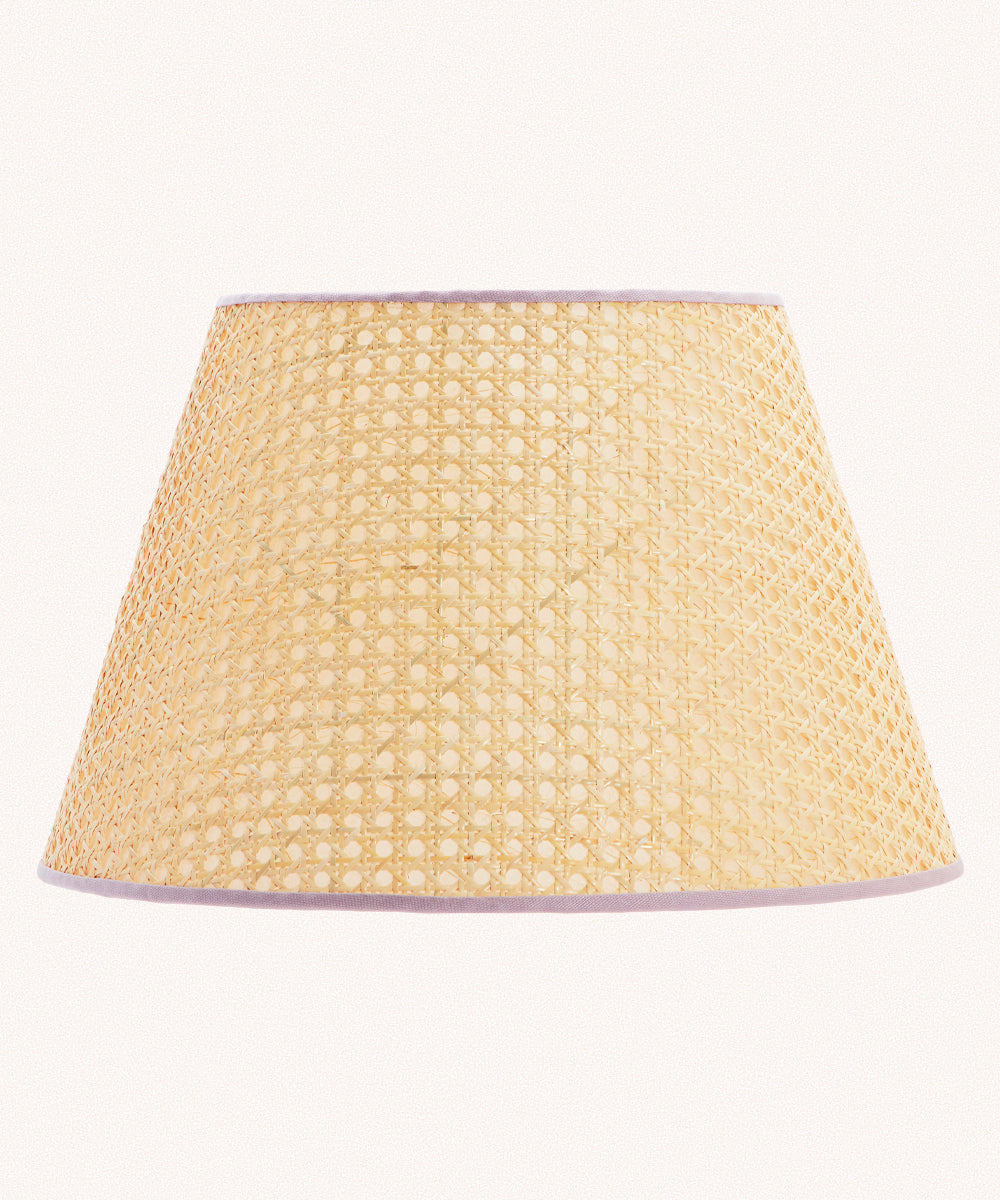 Cane Lampshade, Pink Trim, Large