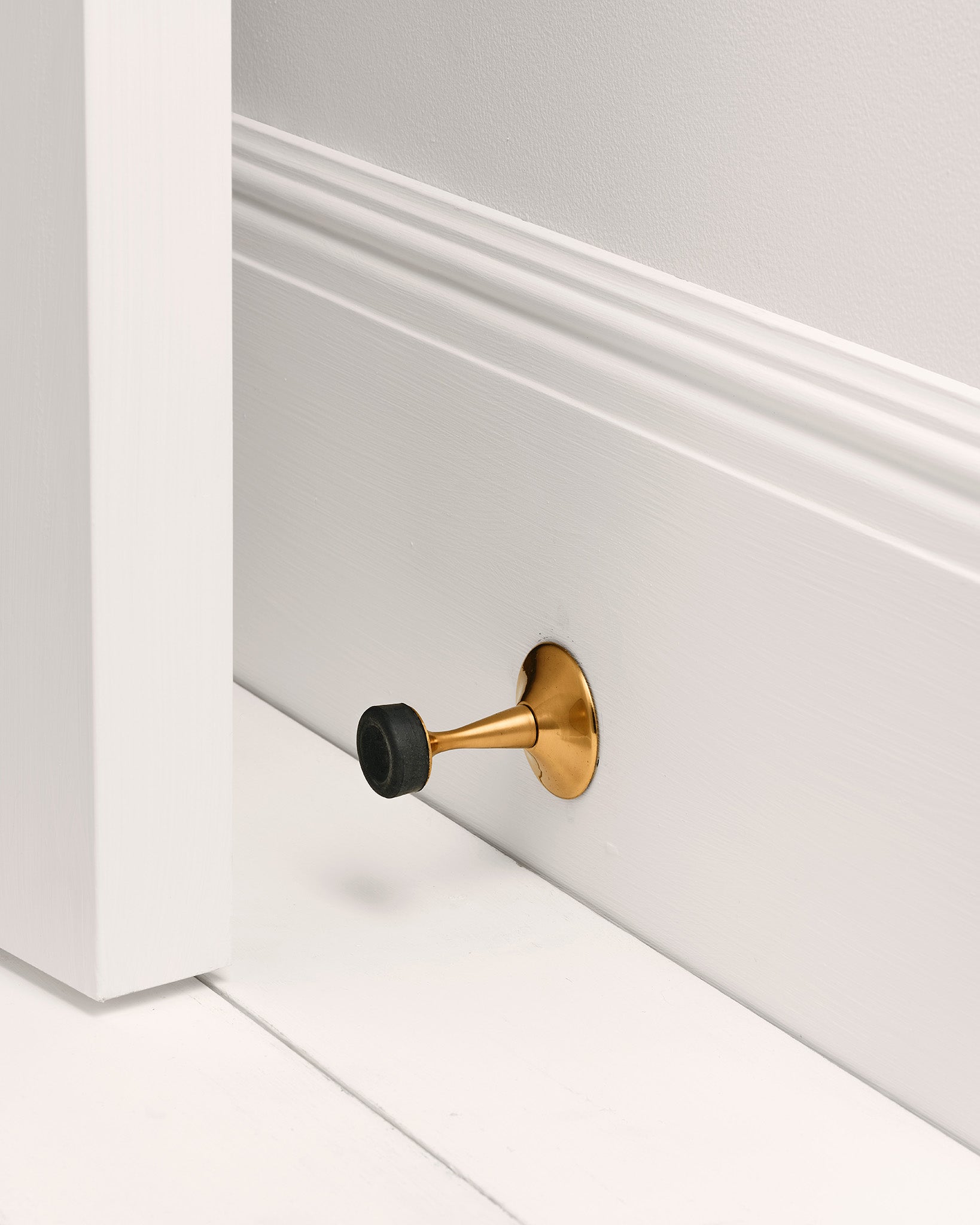 Wall Door Stop, Aged Brass